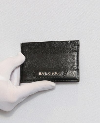 Bulgari Cardholder, &pound;80, Accessories, Black, Leather, Front view